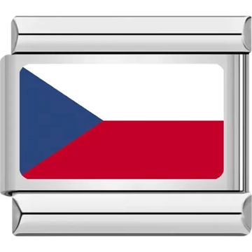 Czech Republic flag Italian charm bracelet link