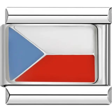 Czech Republic flag Italian charm bracelet link