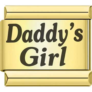 Gold "Daddy's Girl" text Italian charm bracelet link