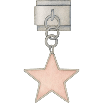 Dangle star italian charm watercolor illustration