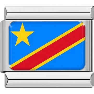 Congolese&nbsp;flag Italian charm bracelet link