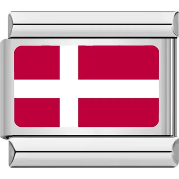 Danish flag Italian charm bracelet link