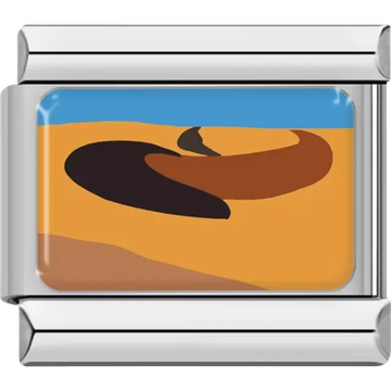 Abstract desert dunes with golden sand and blue sky Italian charm bracelet link