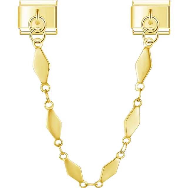 Diamond shaped links safety chain Italian charm bracelet link