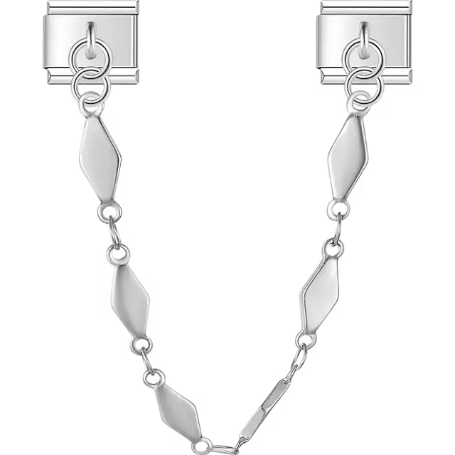 Diamond shaped links safety chain Italian charm bracelet link