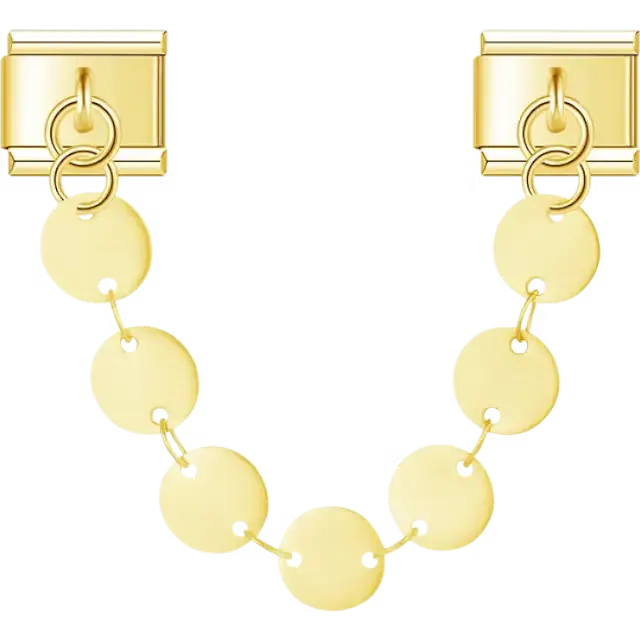 Safety chain with small round disc-shaped accents Italian charm bracelet link