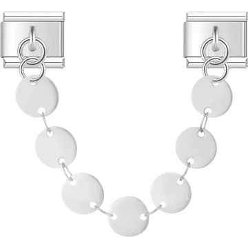 Safety chain with small round disc-shaped accents Italian charm bracelet link