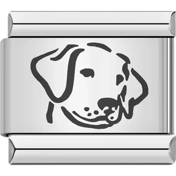 Dog face outline Italian charm bracelet link