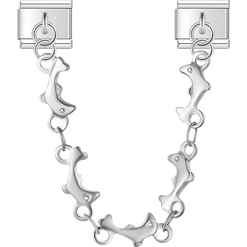 Dolphin link safety chain Italian charm bracelet link