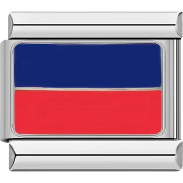 Blue and red Echo maritime flag meaning "I am altering my course to starboard" Italian charm bracelet link