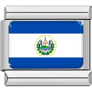 Salvadoran flag Italian charm bracelet link