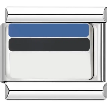 Estonian flag Italian charm bracelet link