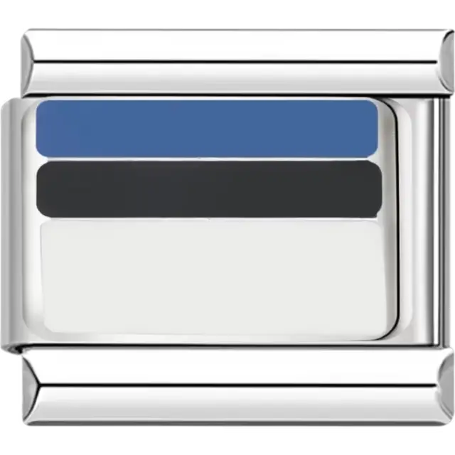 Estonian flag Italian charm bracelet link