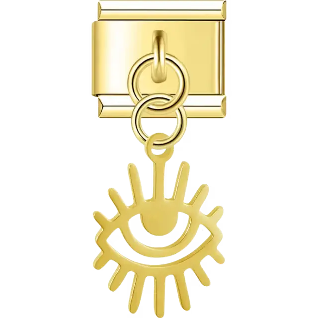 Evil eye protection symbol dangle Italian charm bracelet link