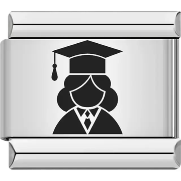 Female graduate cap gown Italian charm bracelet link