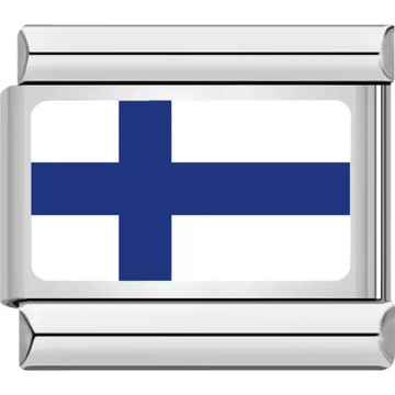 Finnish flag Italian charm bracelet link