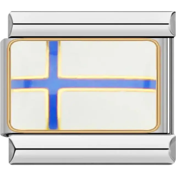 Finnish flag Italian charm bracelet link