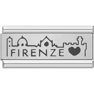 Firenze skyline with heart detail Italian charm bracelet link