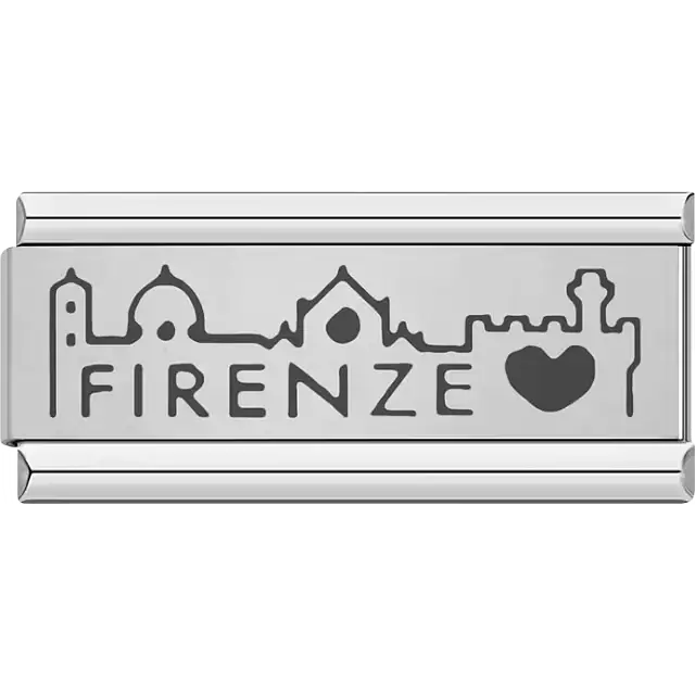 Firenze skyline with heart detail Italian charm bracelet link