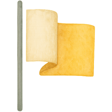 Yellow flag watercolor illustration 