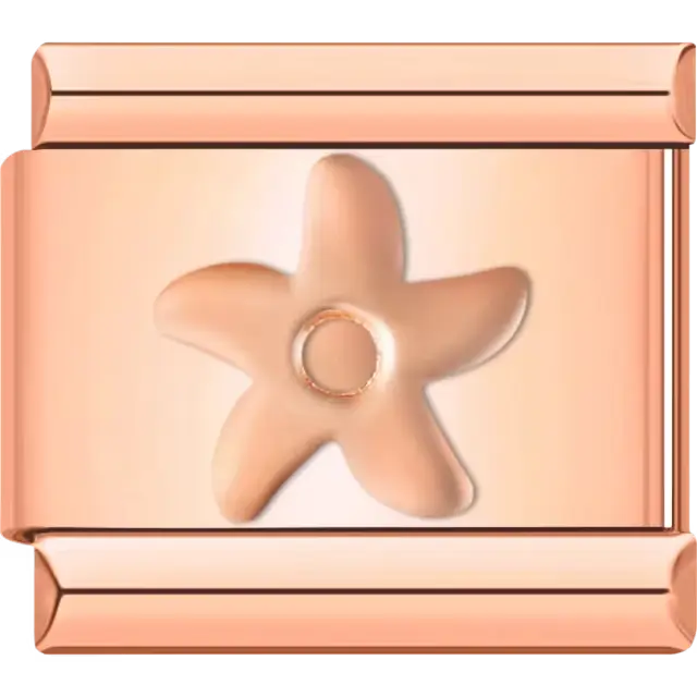 Flower design with embossed details Italian charm bracelet link