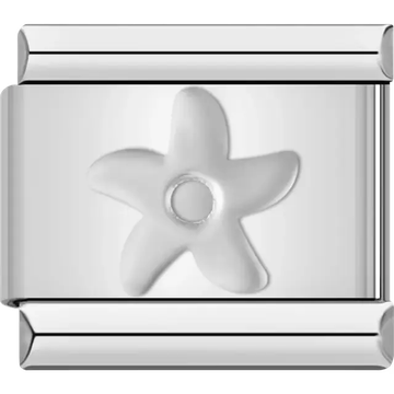 Flower design with embossed details Italian charm bracelet link