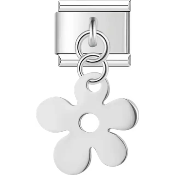 Flower shaped dangle design Italian charm bracelet link