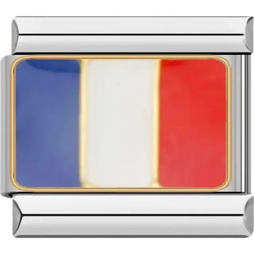 French flag Italian charm bracelet link