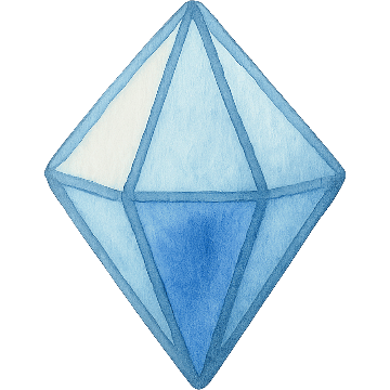 Gemstone watercolor illustration