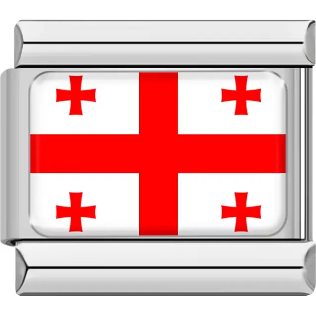 Georgian flag Italian charm bracelet link