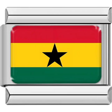 Ghanaian flag Italian charm bracelet link