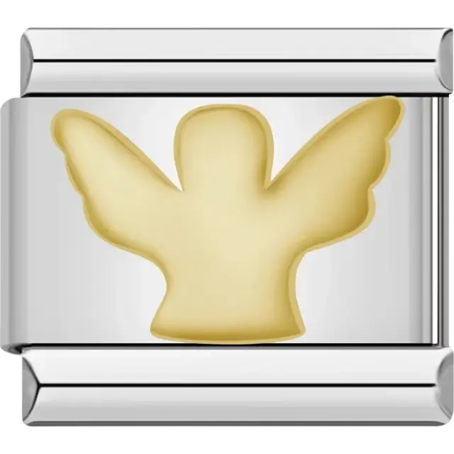 Gold angel design with wings Italian charm bracelet link