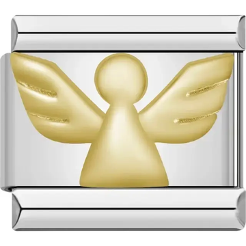Gold angel design with wings Italian charm bracelet link