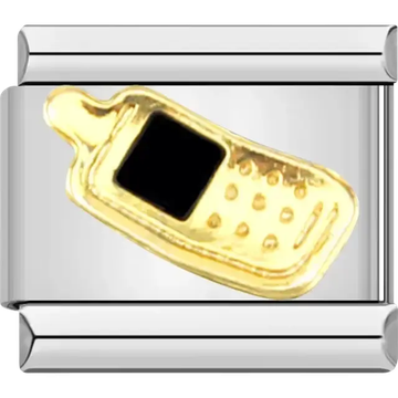 Cell phone design with black screen details Italian charm bracelet link