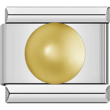 Gold circle design Italian charm bracelet link