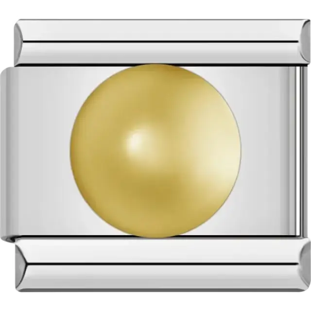 Gold circle design Italian charm bracelet link