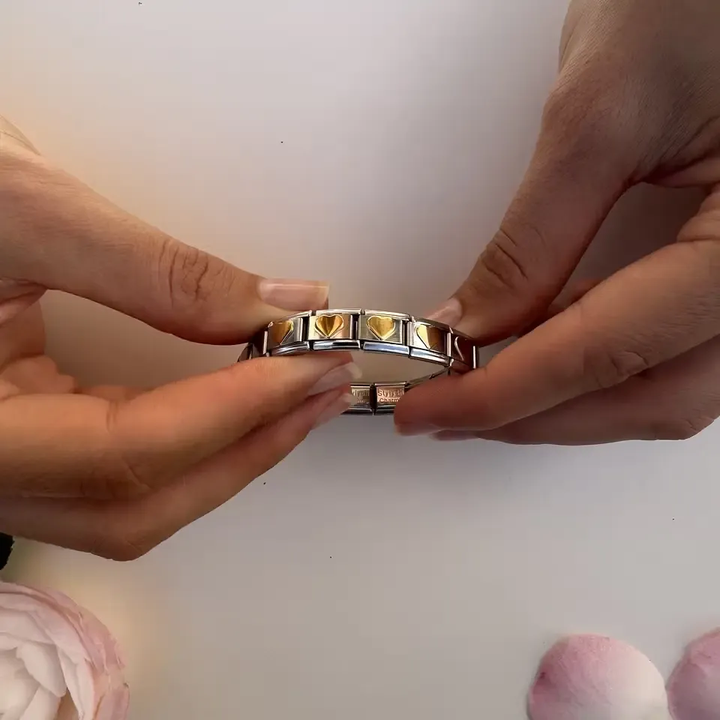 Simple Gold heart Italian charm bracelet link