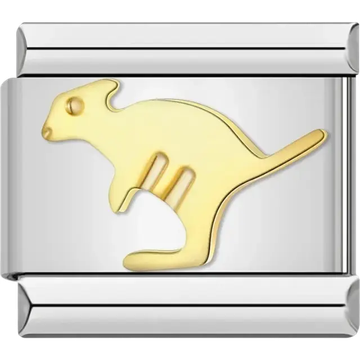 Gold kangaroo Italian charm bracelet link