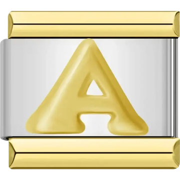 Gold letter "A" Italian charm bracelet link