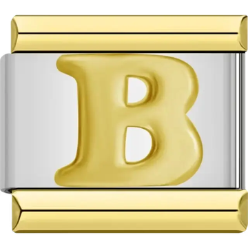 Gold letter "B" Italian charm bracelet link