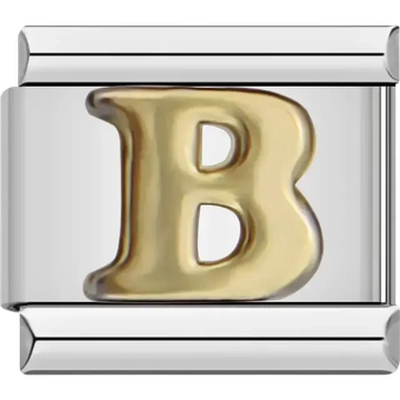 Gold letter B Italian charm bracelet link