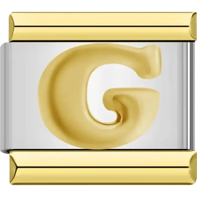 Gold letter "G" Italian charm bracelet link