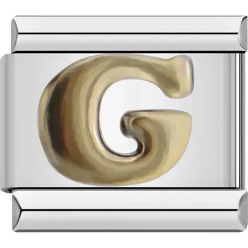 Gold letter G Italian charm bracelet link