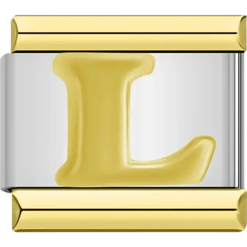 Gold letter "L" Italian charm bracelet link