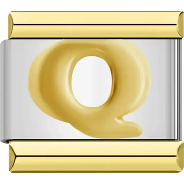 Gold letter "Q" Italian charm bracelet link