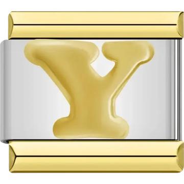 Gold letter "Y" Italian charm bracelet link