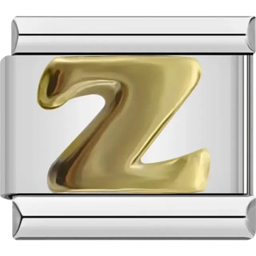 Gold letter Z Italian charm bracelet link