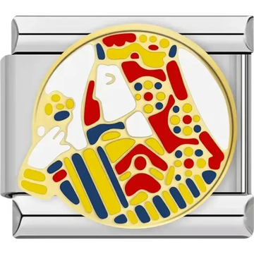 Gold design featuring the Queen from playing cards Italian charm bracelet link