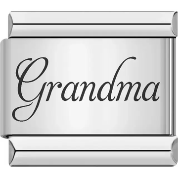 "Grandma" script text Italian charm bracelet link