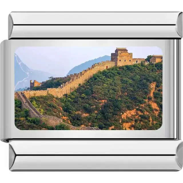 Great Wall of China landmark photo Italian charm bracelet link